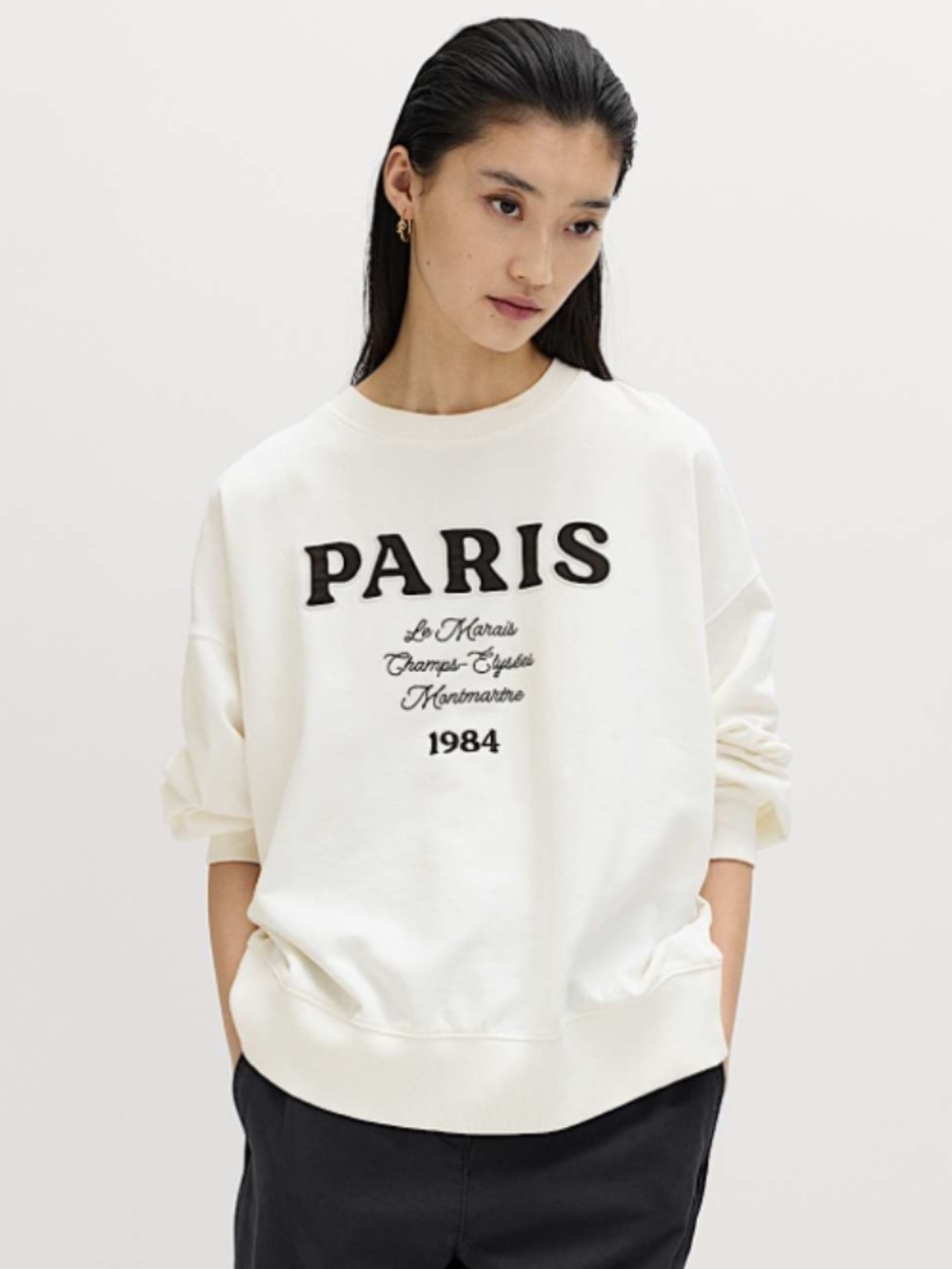 PARIS Archive Crewneck Sweatshirt in Cream - NWT, size L